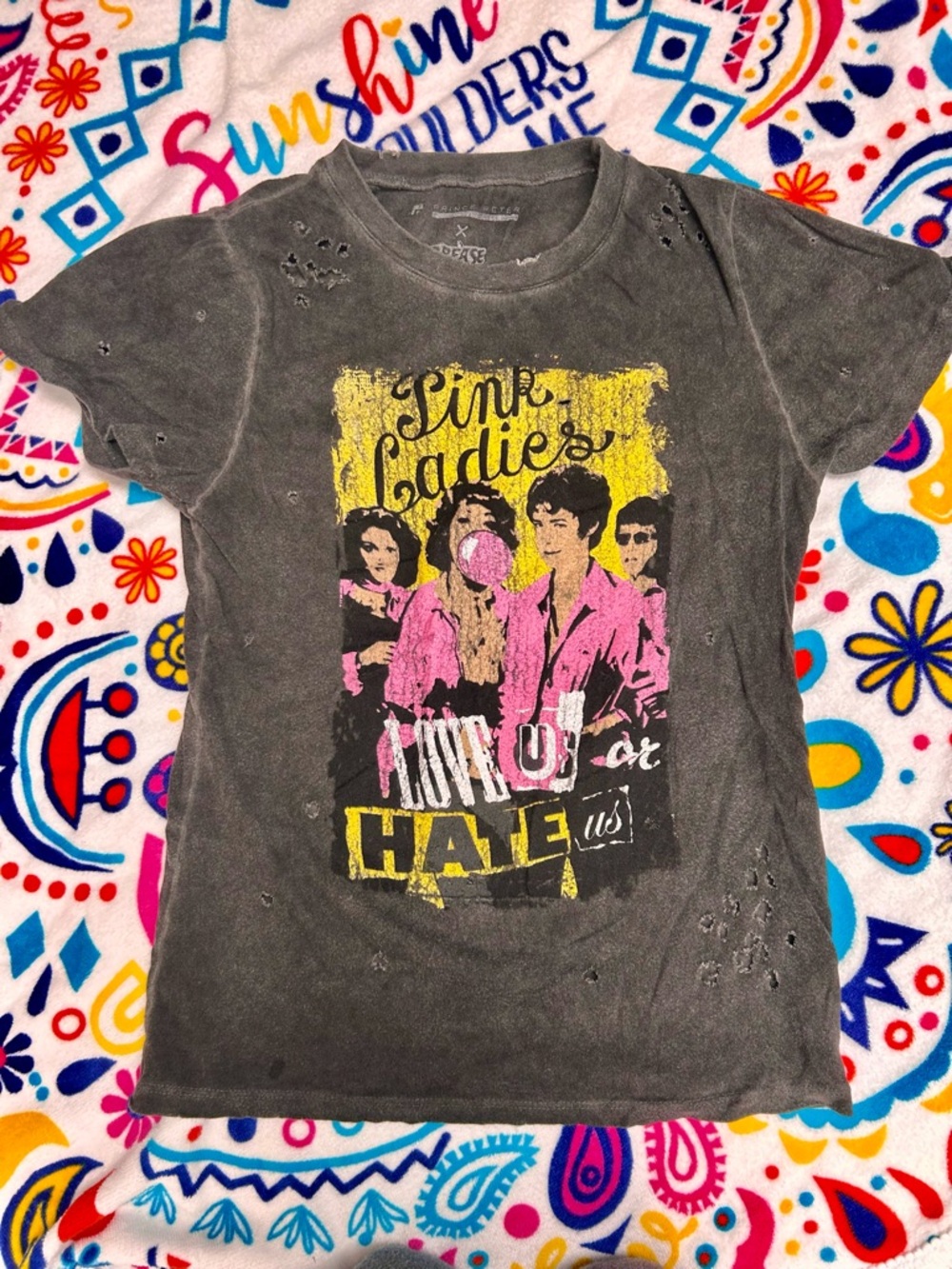 Prince Peter Collection Charcoal Tee with Graphic “Love us or Hate Us.”